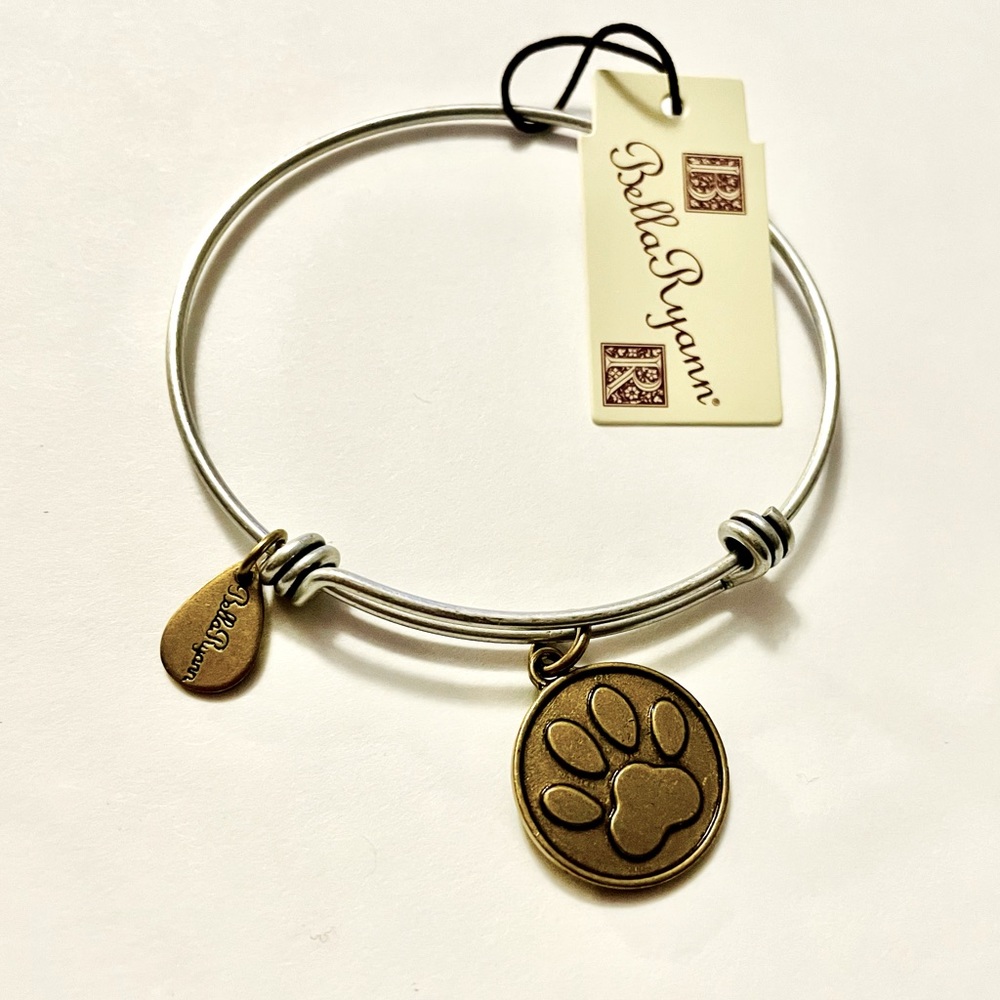 NWT Bella Ryann two tone paw print bracelet